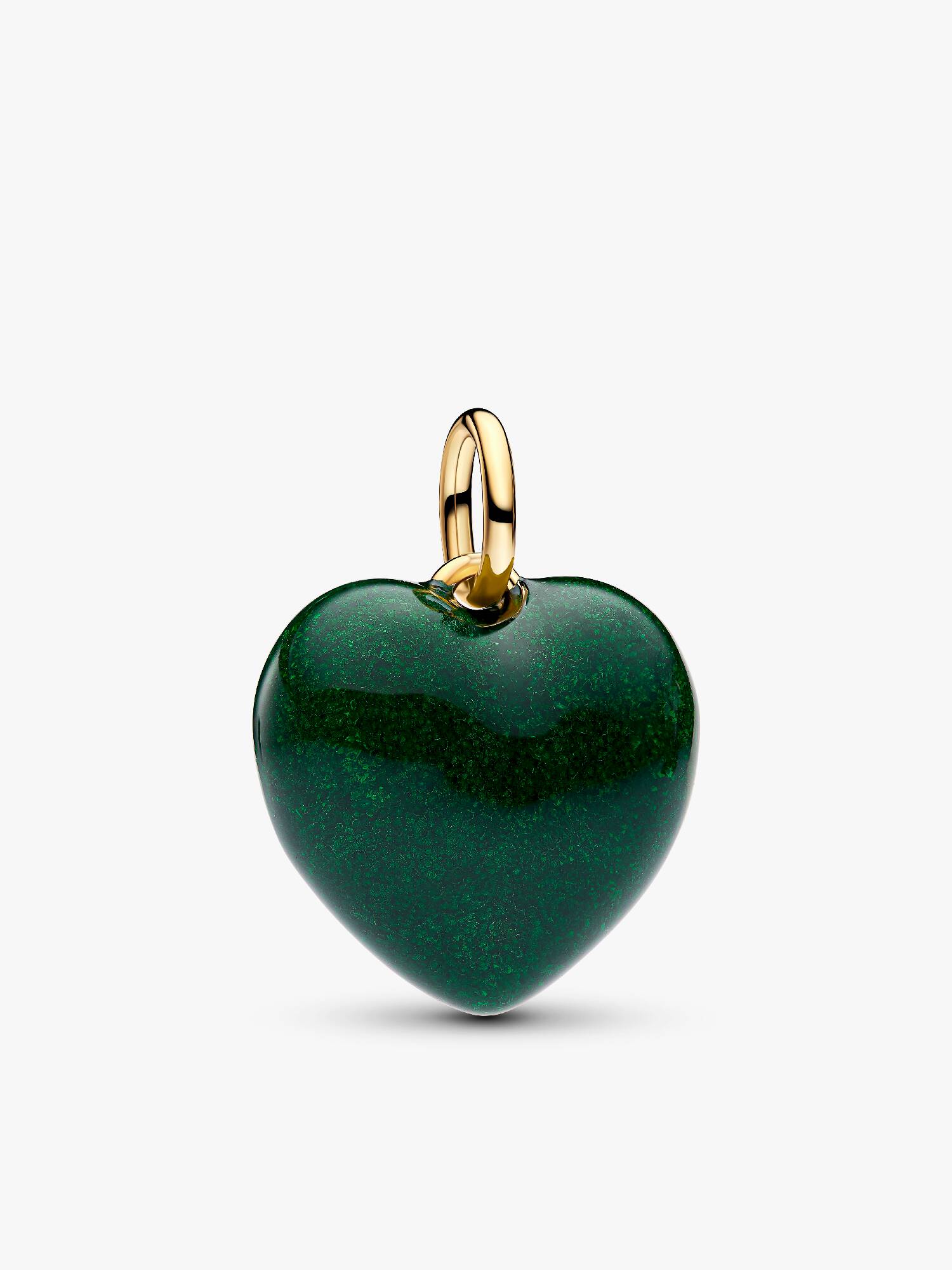 Charm Colgante Corazón acolchado Verde
