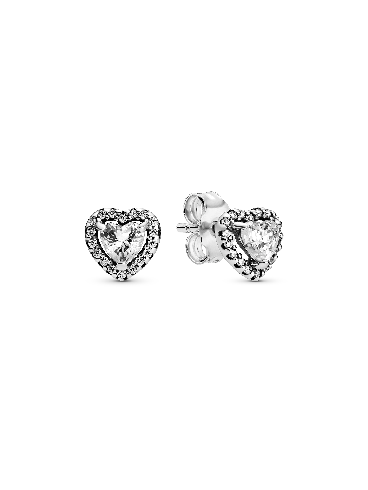 Aretes de botón Corazón elevado