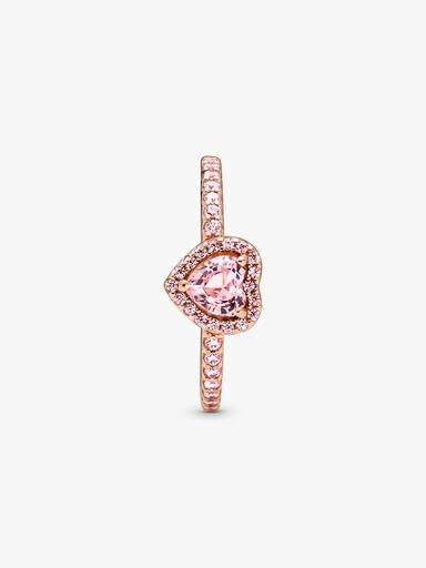 Anillo corazón elevado reluciente