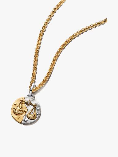 Collar con colgante talismán de Libra
