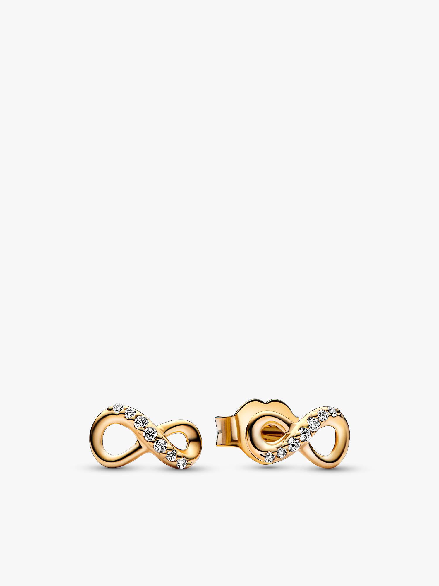Aretes de botón infinito reluciente