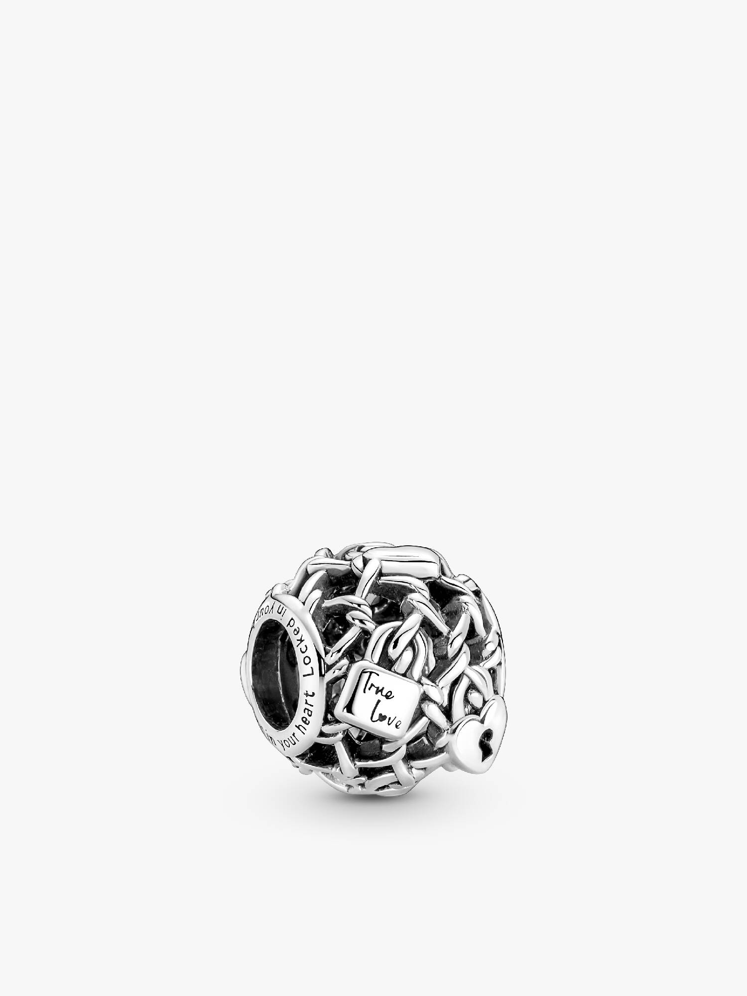Charm calado Cadena de eslabones con candado