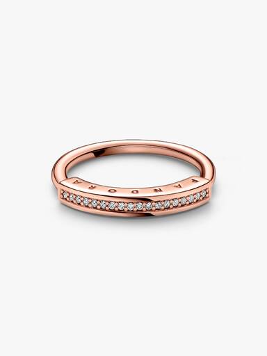 Anillo I-D en pavé Pandora Signature