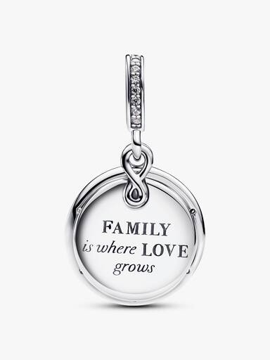 Charm colgante doble Árbol Infinito que brilla en la oscuridad