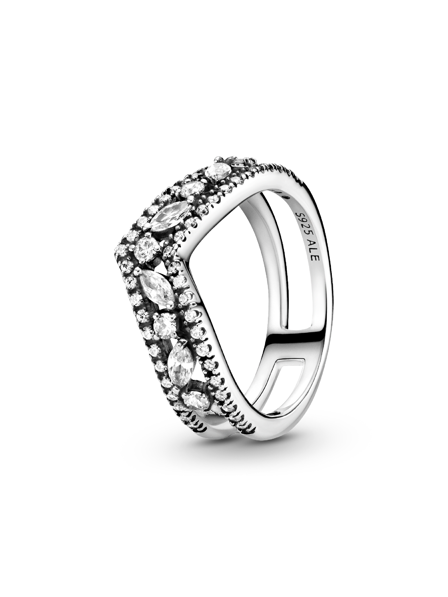 Anillo Hueso de los deseos doble talla marquise reluciente