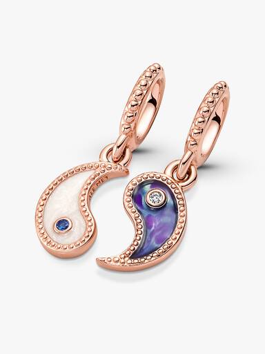 Charm colgante separable Yin y Yang reluciente