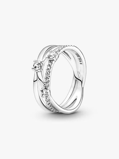 Anillo Banda triple resplandeciente