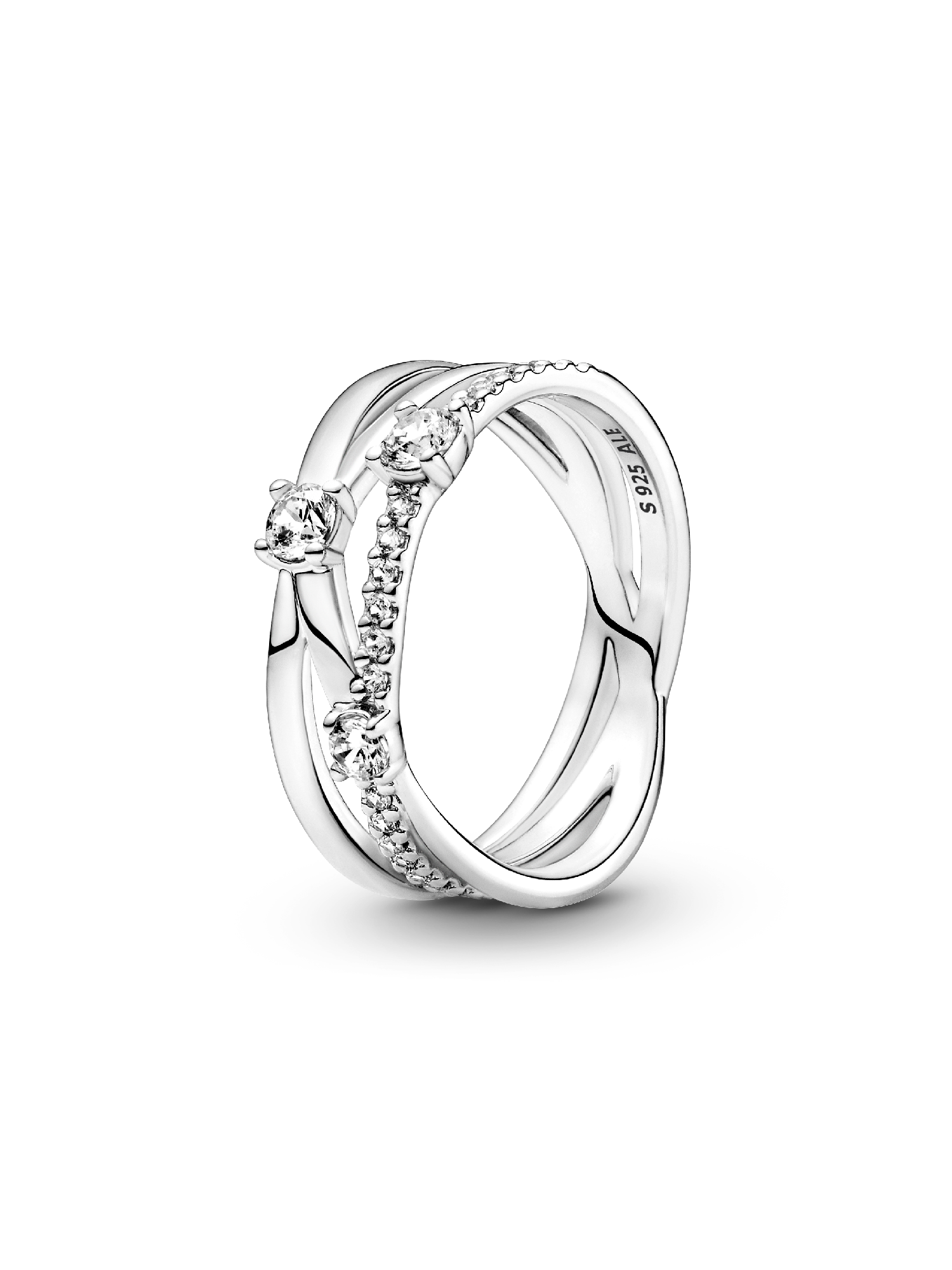 Anillo Banda triple resplandeciente