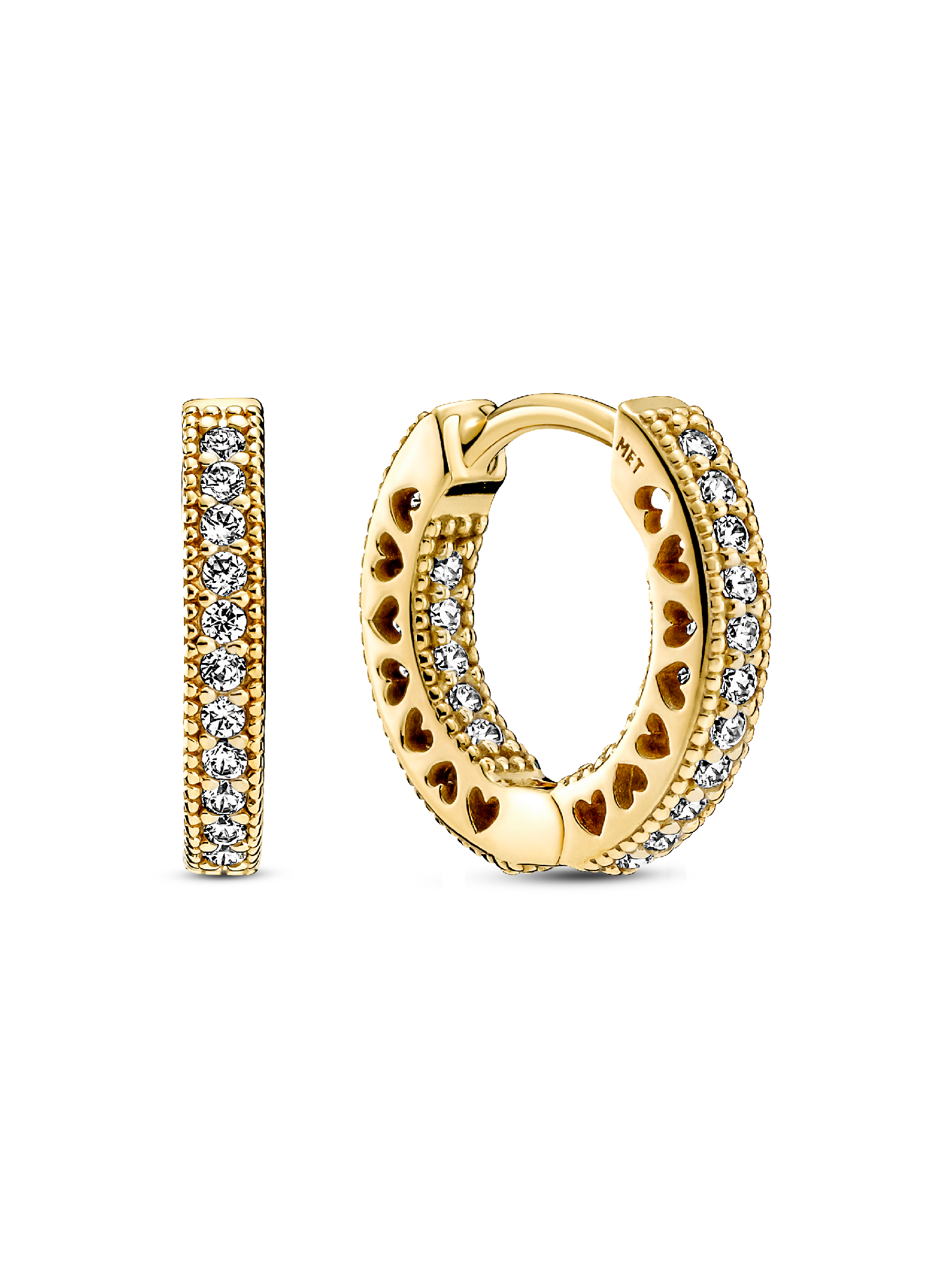 Aretes de aro Corazón de pavé