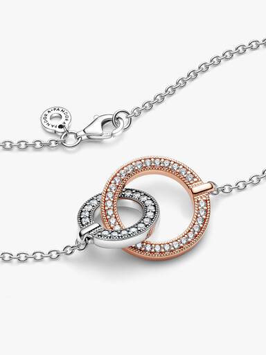Collar de dos tonos con Círculos entrelazados de Pandora Signature
