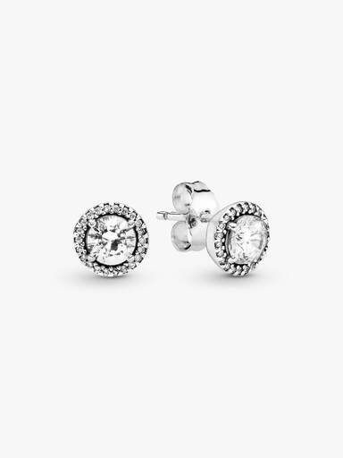 Aretes de botón redondos brillantes