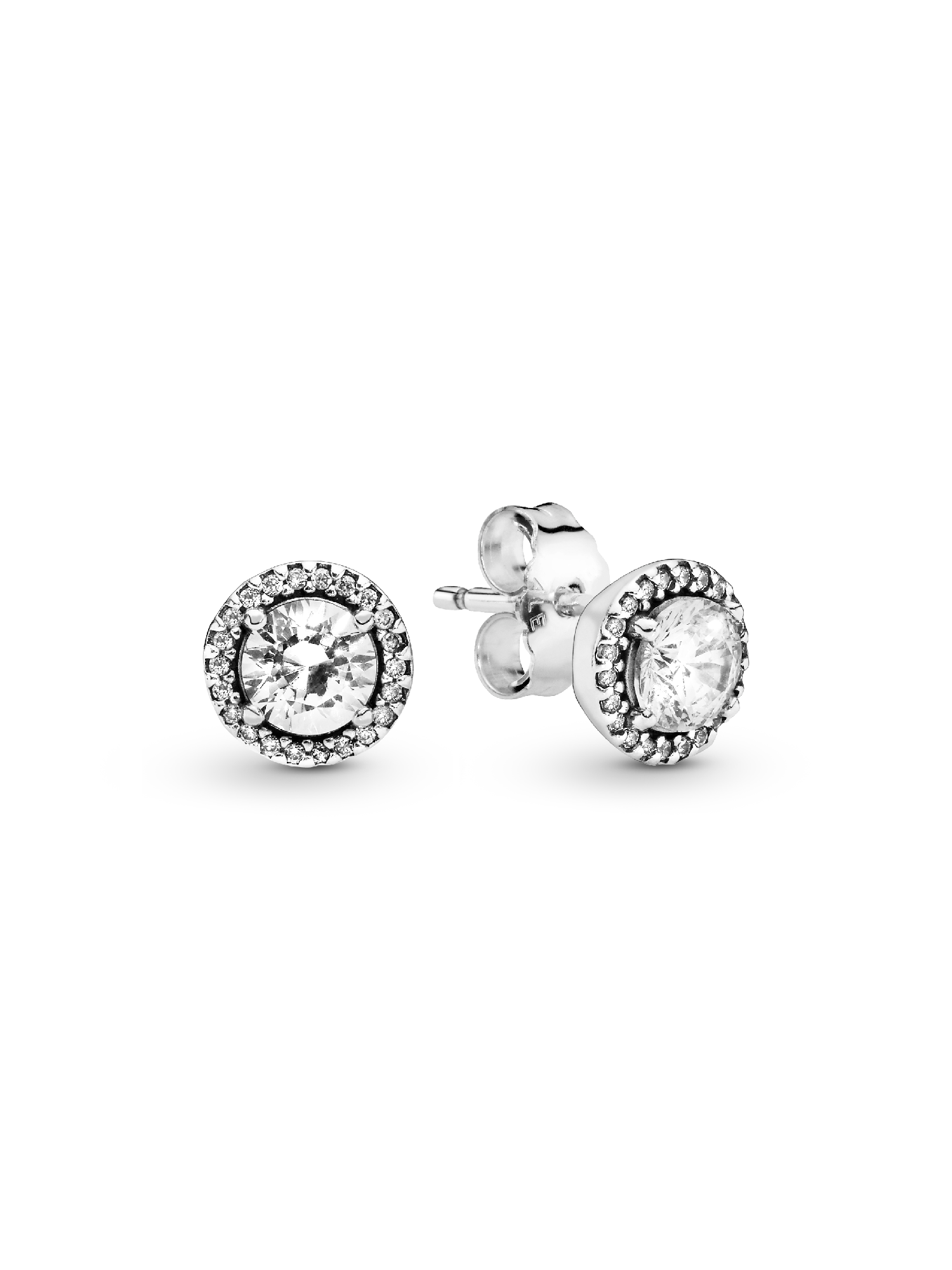 Aretes de botón redondos brillantes