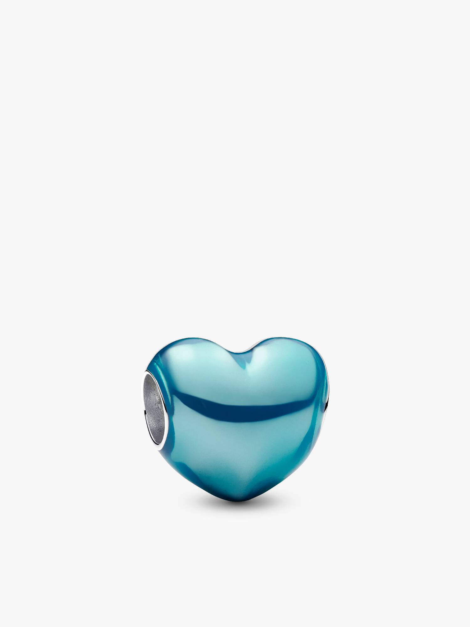 Charm Corazón Metálico Azul Cielo