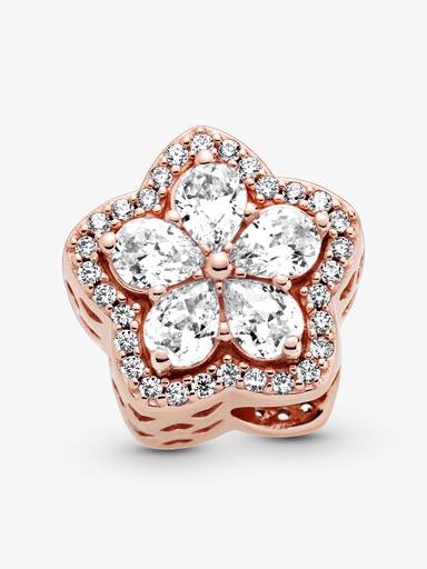 Charm Flor brillante en pavé