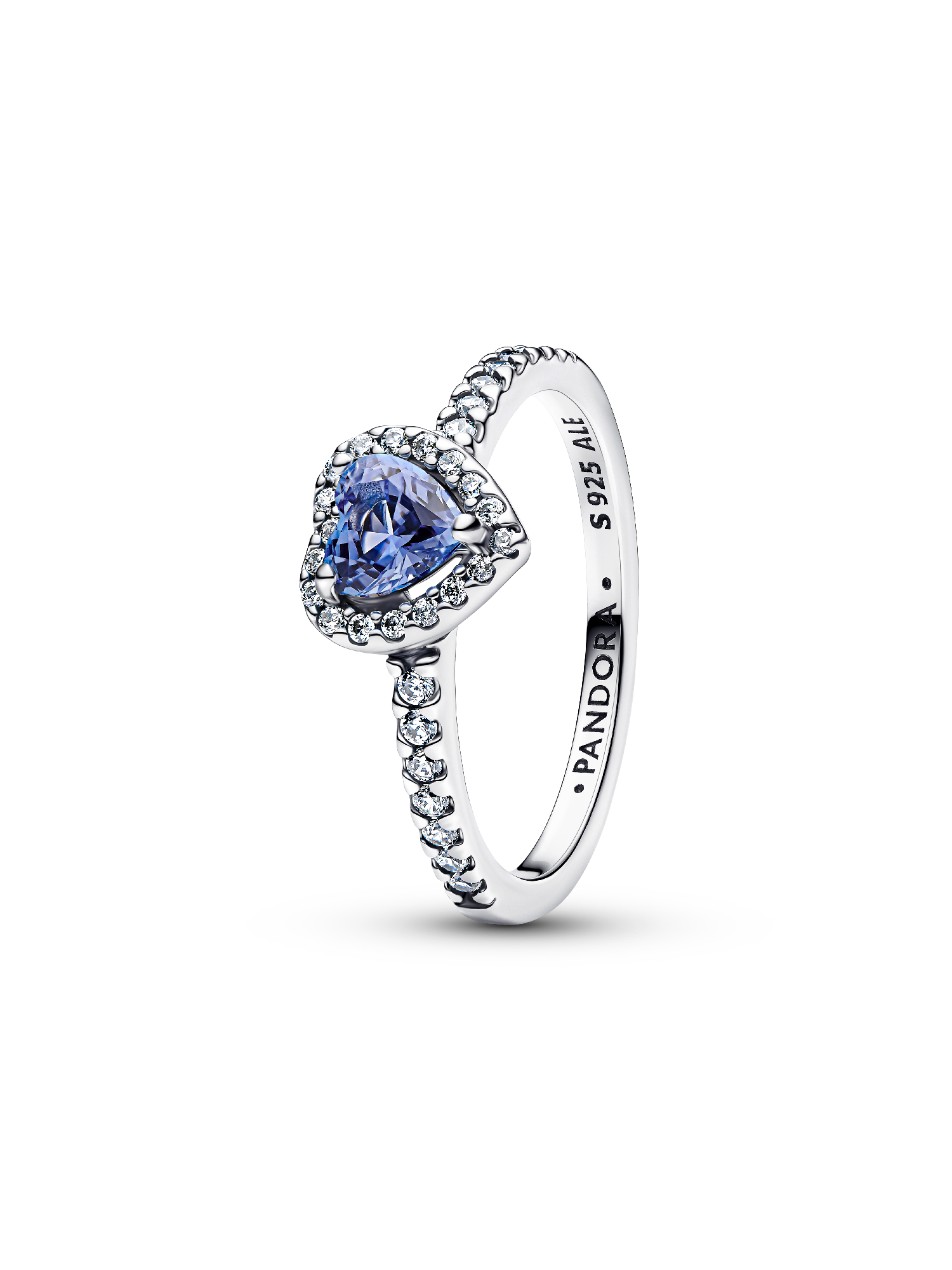 Anillo corazón elevado reluciente