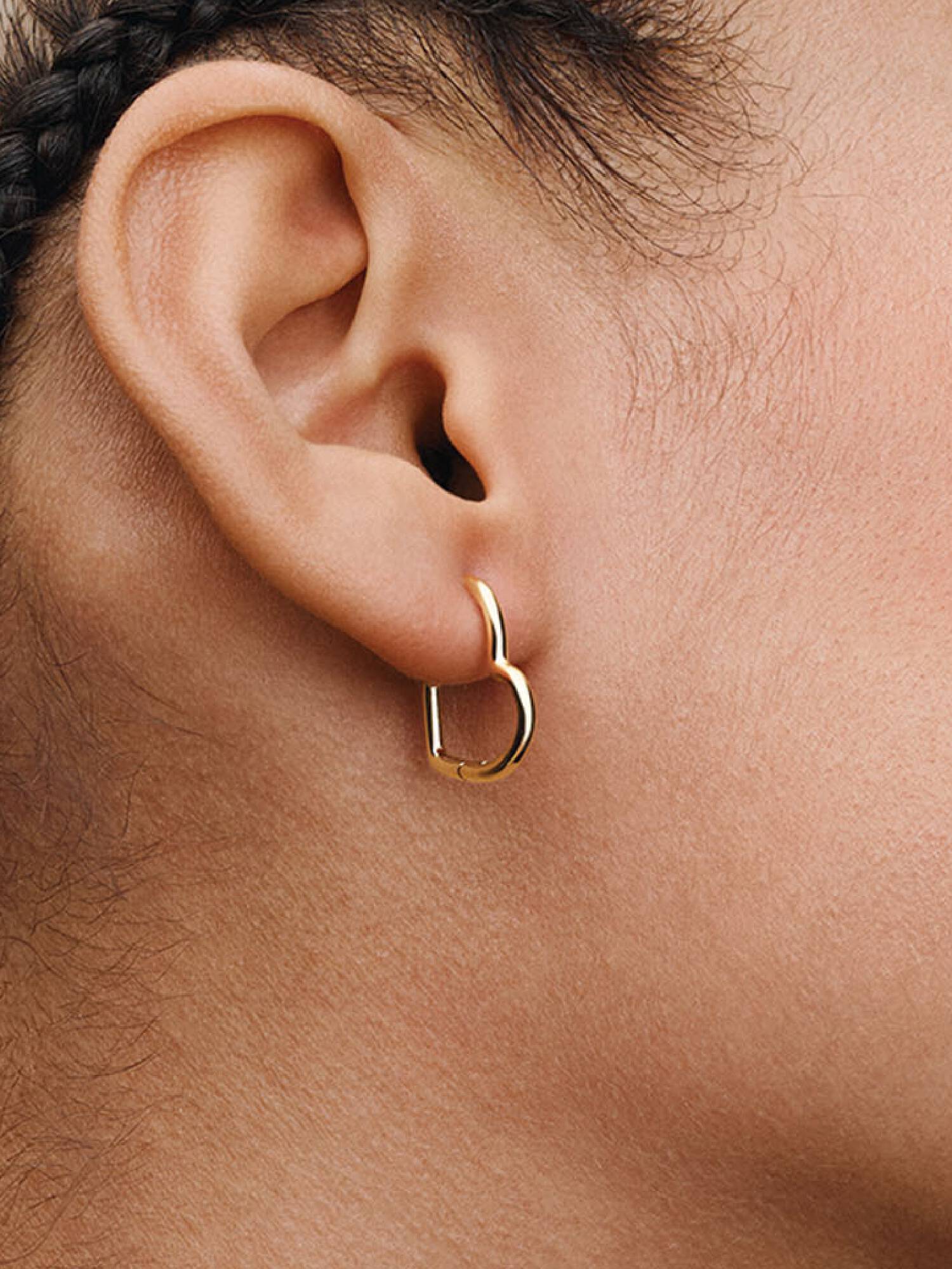 Aretes de aro Corazón asimétrico