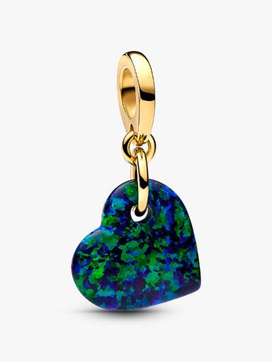 Charm Colgante Corazón Verde Opalescente