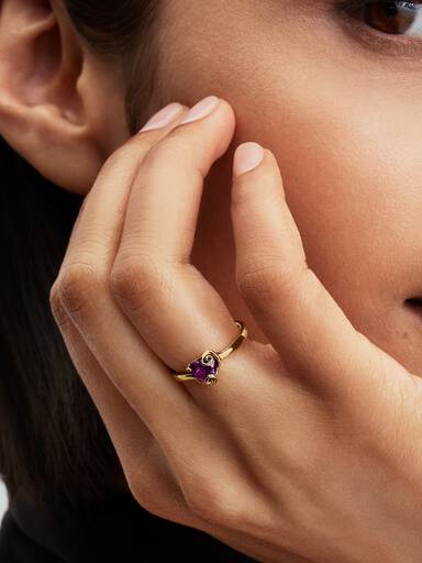 Anillo Corazón púrpura Sally de El Extraño Mundo de Jack de Disney