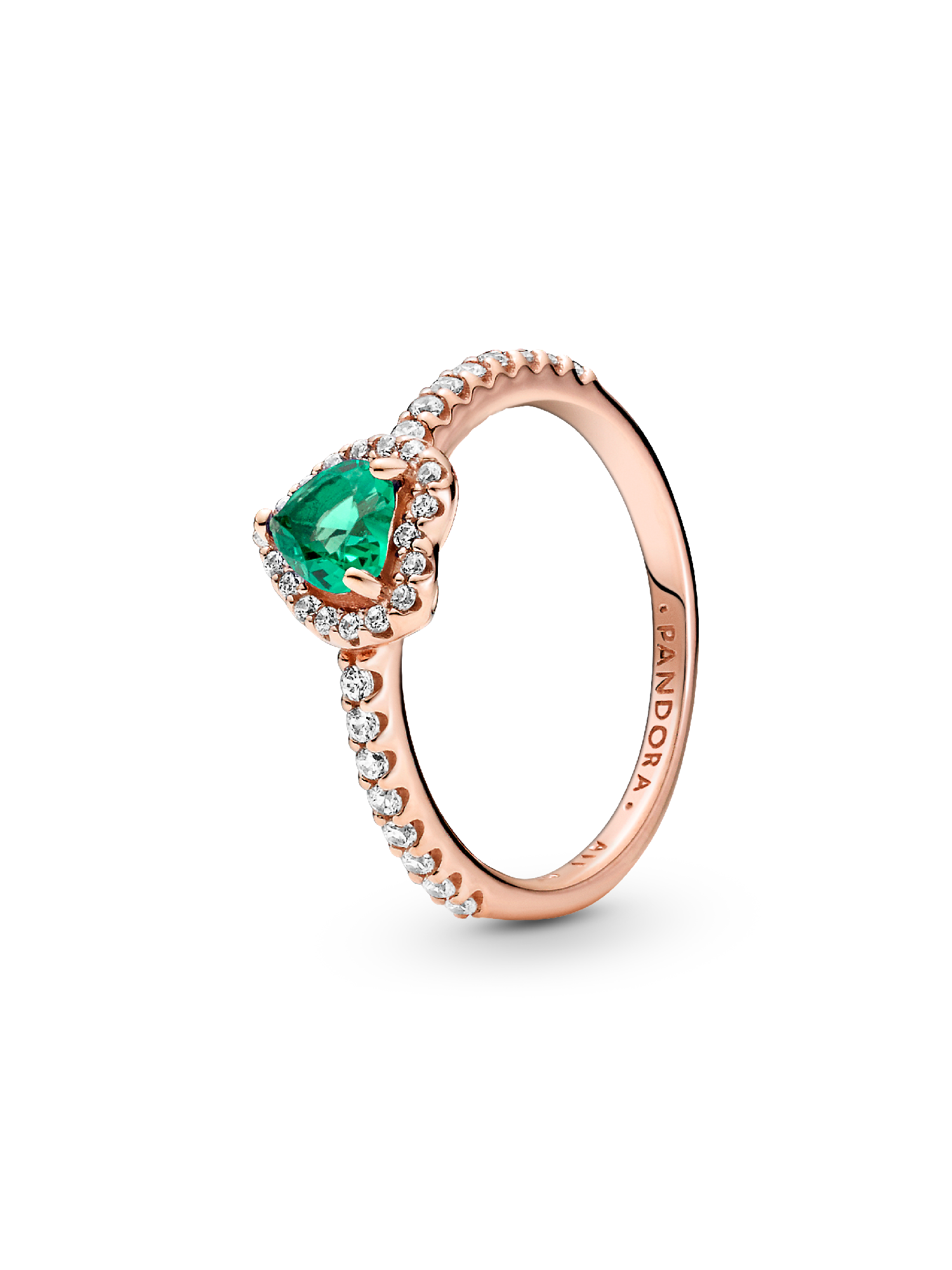Anillo corazón elevado reluciente
