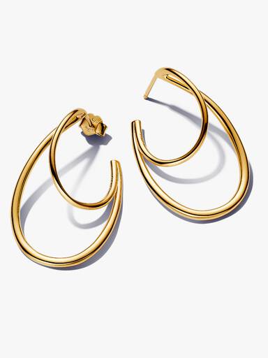 Aretes de aro dobles con forma orgánica