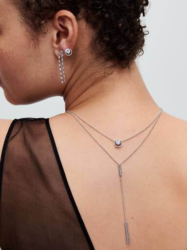 Collar Collier con Colgante Halo Redondo Brillante