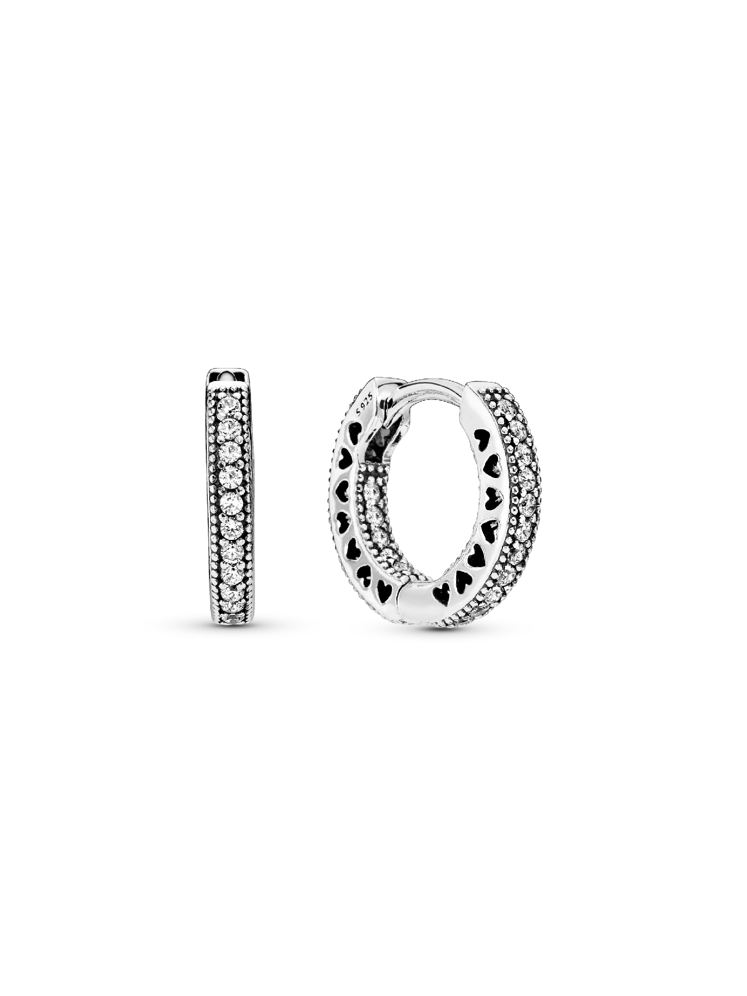 Aretes de aro Corazón de pavé