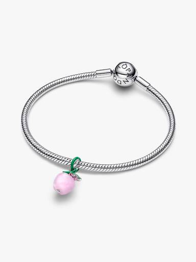 Charm Manzana rosada de cristal Murano