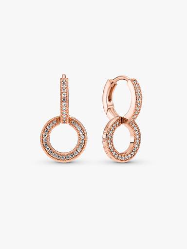 Aretes doble aro brillantes