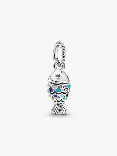 Charm colgante Pez con escamas azules