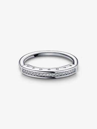 Anillo I-D en pavé Pandora Signature