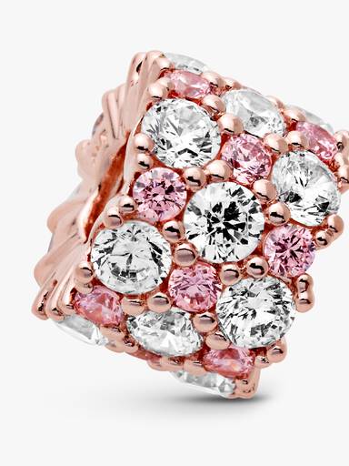 Charm Brillo rosa y transparente