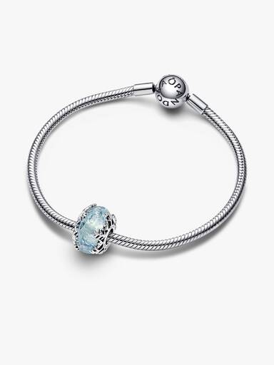 Charm de cristal Murano Copo de nieve Azul invierno