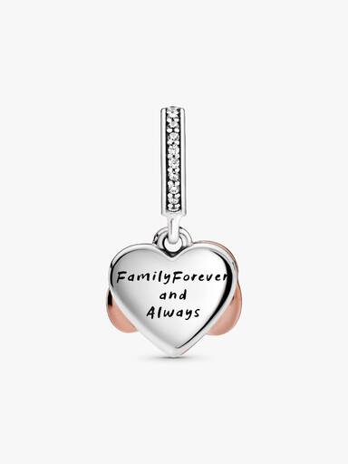 Charm colgante Corazón con Infinito resplandeciente