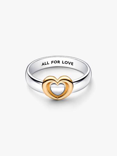 Anillo Corazón deslizante en dos donos radiante