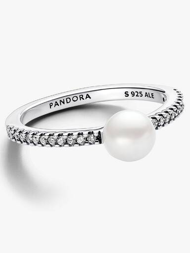Anillo Perla Cultivada de Agua Dulce Tratada y Pavé