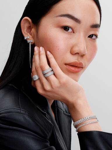 Anillo Cóctel Cuadrado en Pavé