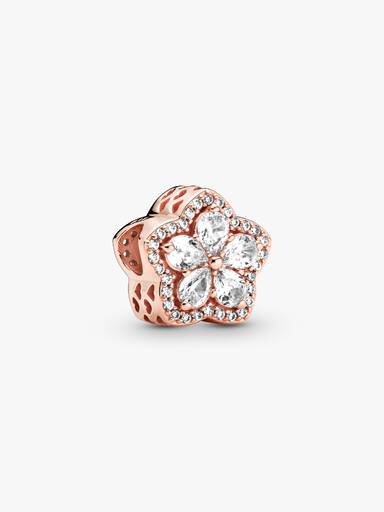 Charm Flor brillante en pavé