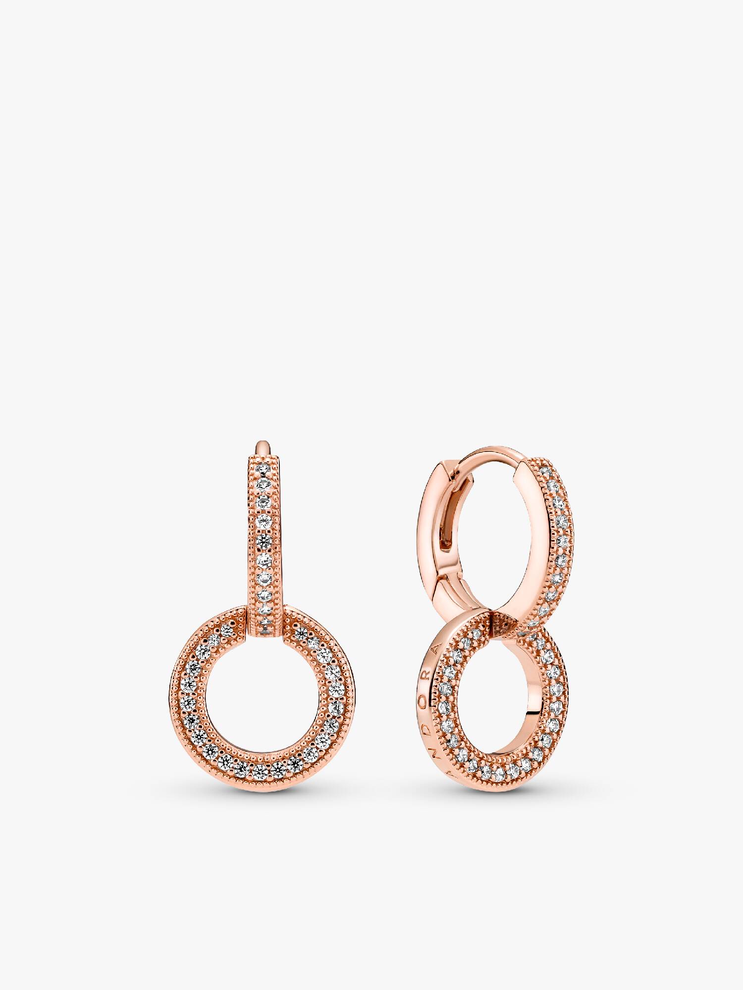Aretes doble aro brillantes