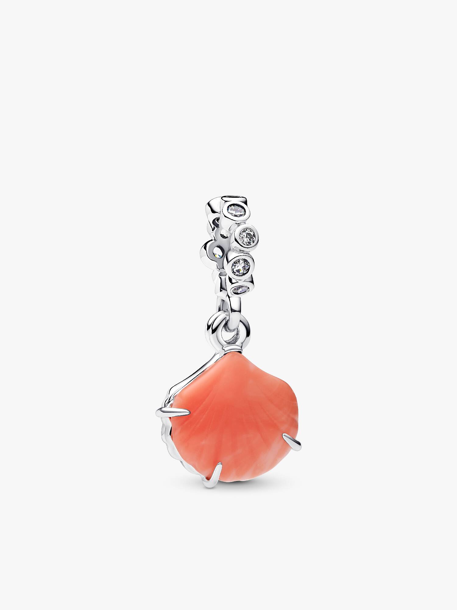 Charm Colgante Concha doble color coral