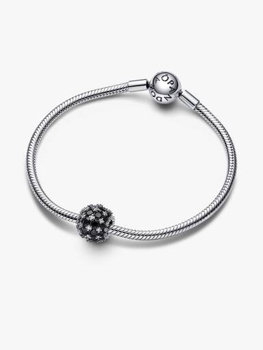 Charm Negro Redondo Pavé Brillante