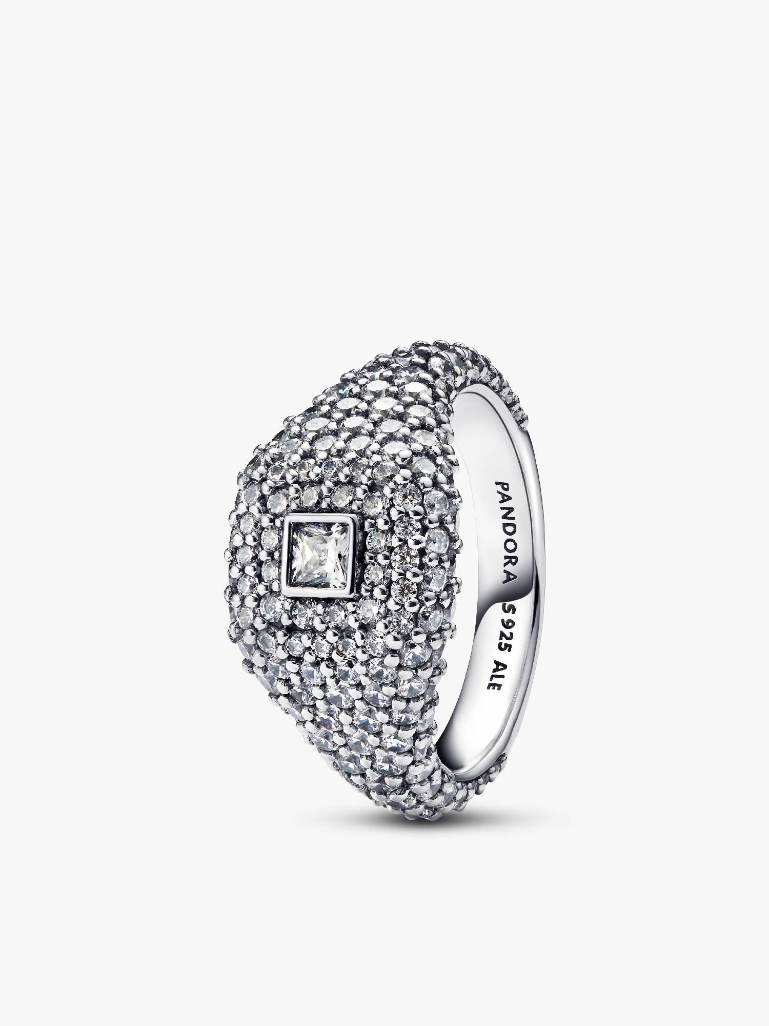 Anillo Cóctel Cuadrado en Pavé