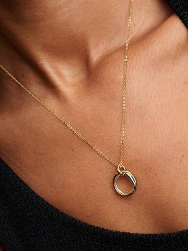 Collar con colgante de dos tonos con forma orgánica