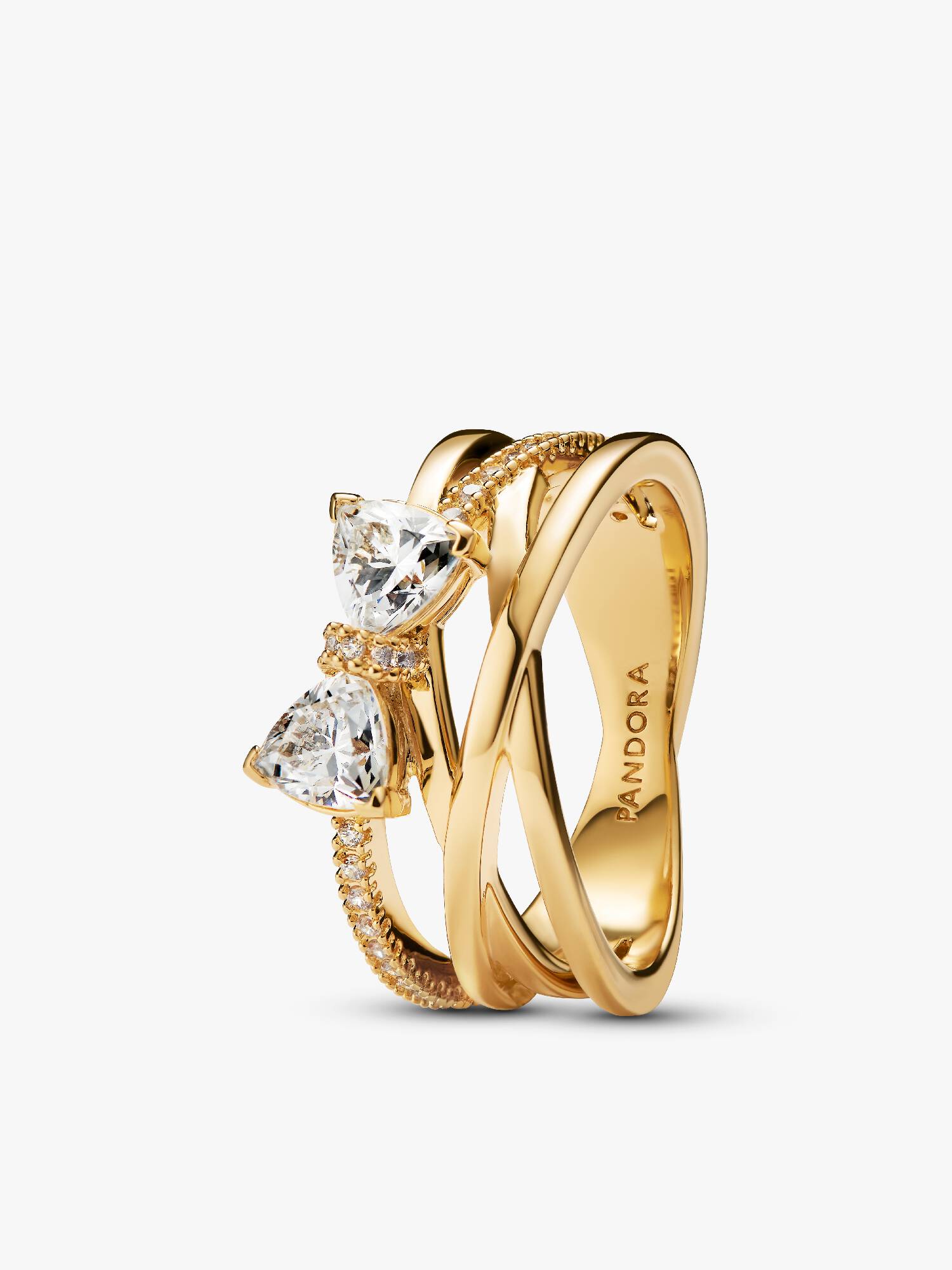 Anillo Banda Cruzada y Moño Brillante