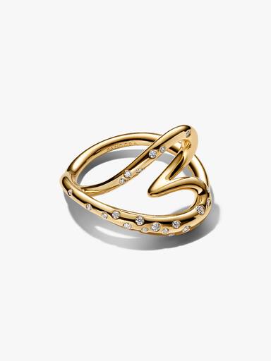Anillo Corazón con forma orgánica engastado con piedra
