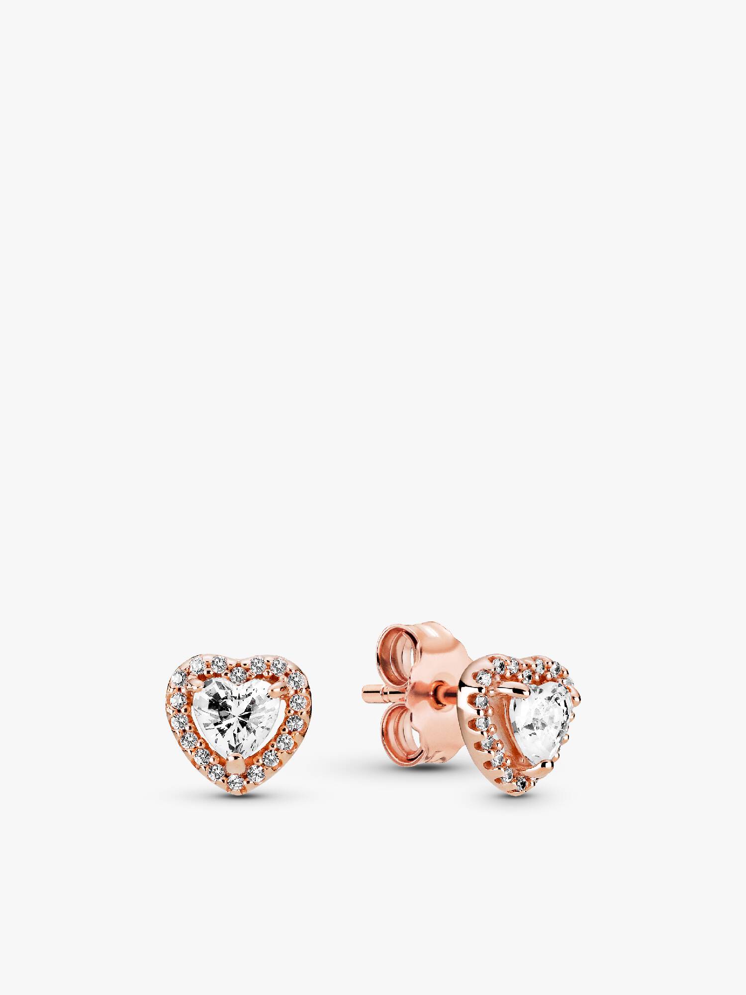 Aretes de botón Corazón elevado reluciente