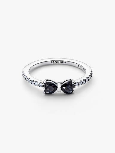 Anillo Moño negro brillante
