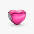 Charm Corazón rosa metálico Charm Corazón rosa metálico