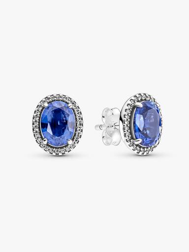 Aretes de botón Halo de impacto reluciente