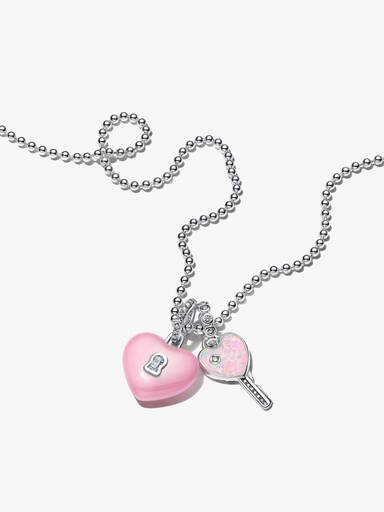 Set de collar Llave de corazón y candado
