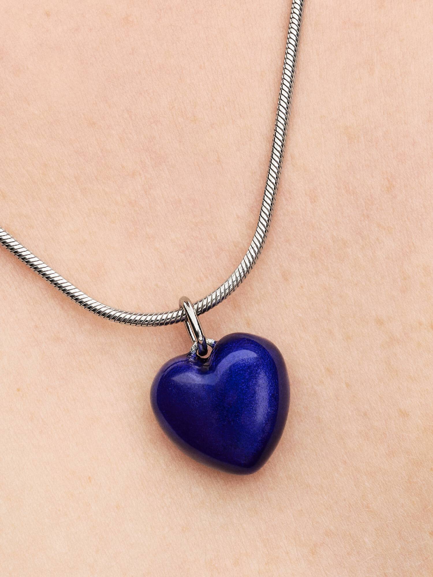 Charm colgante Corazón Acolchado Azul